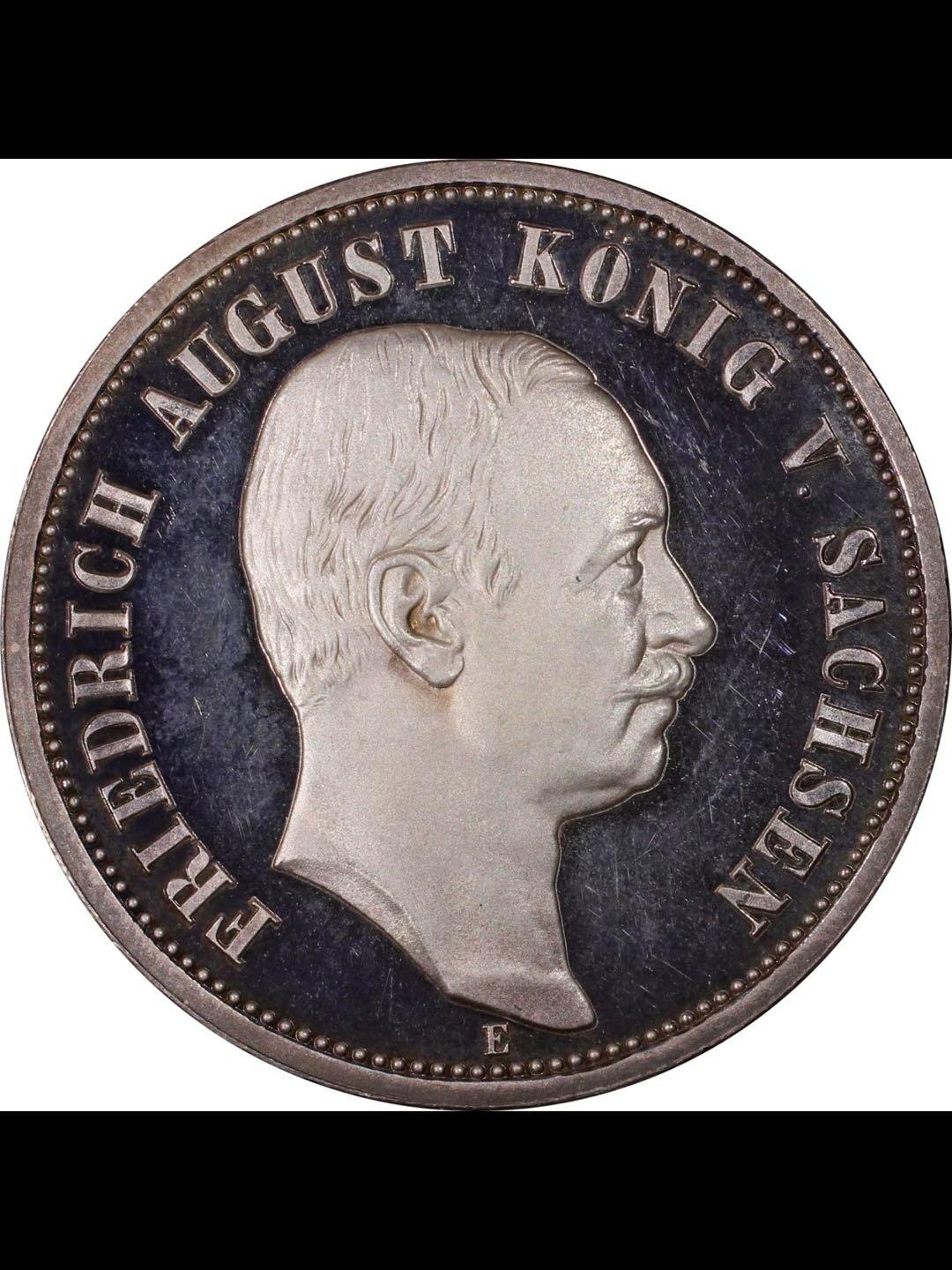 萨克森王国精制3马克银币