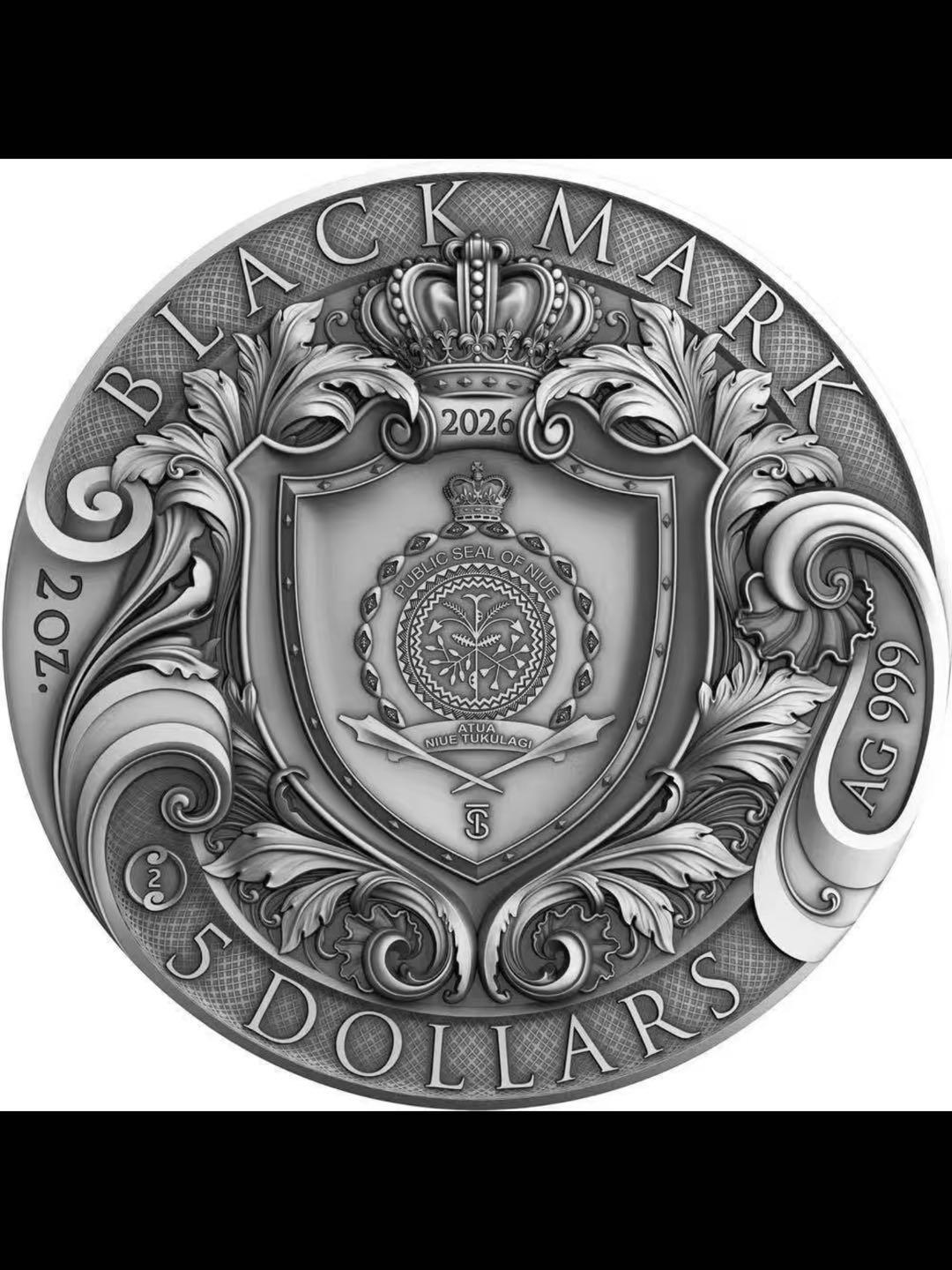2026年纽埃银币：海盗传奇系列-黑暗仪式黑徽记