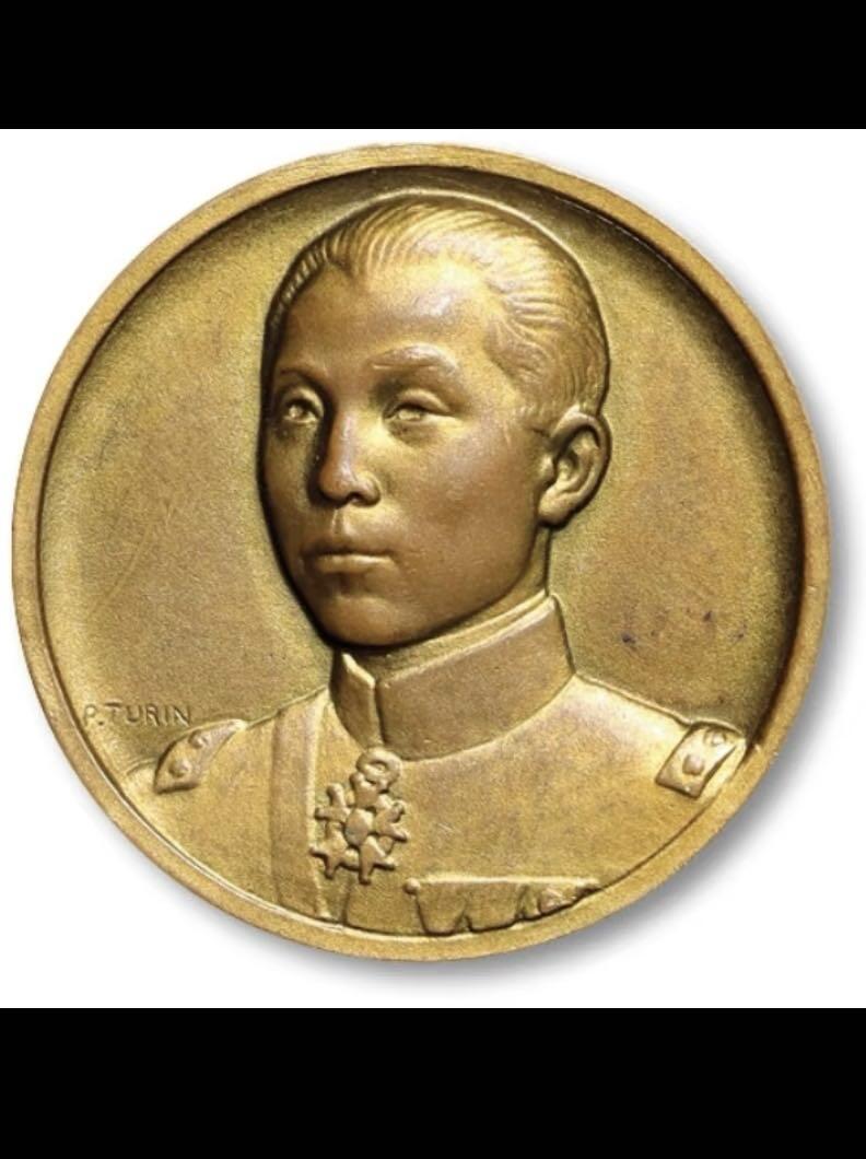 民国张学良将军戎装像背嘉禾铜制纪念章