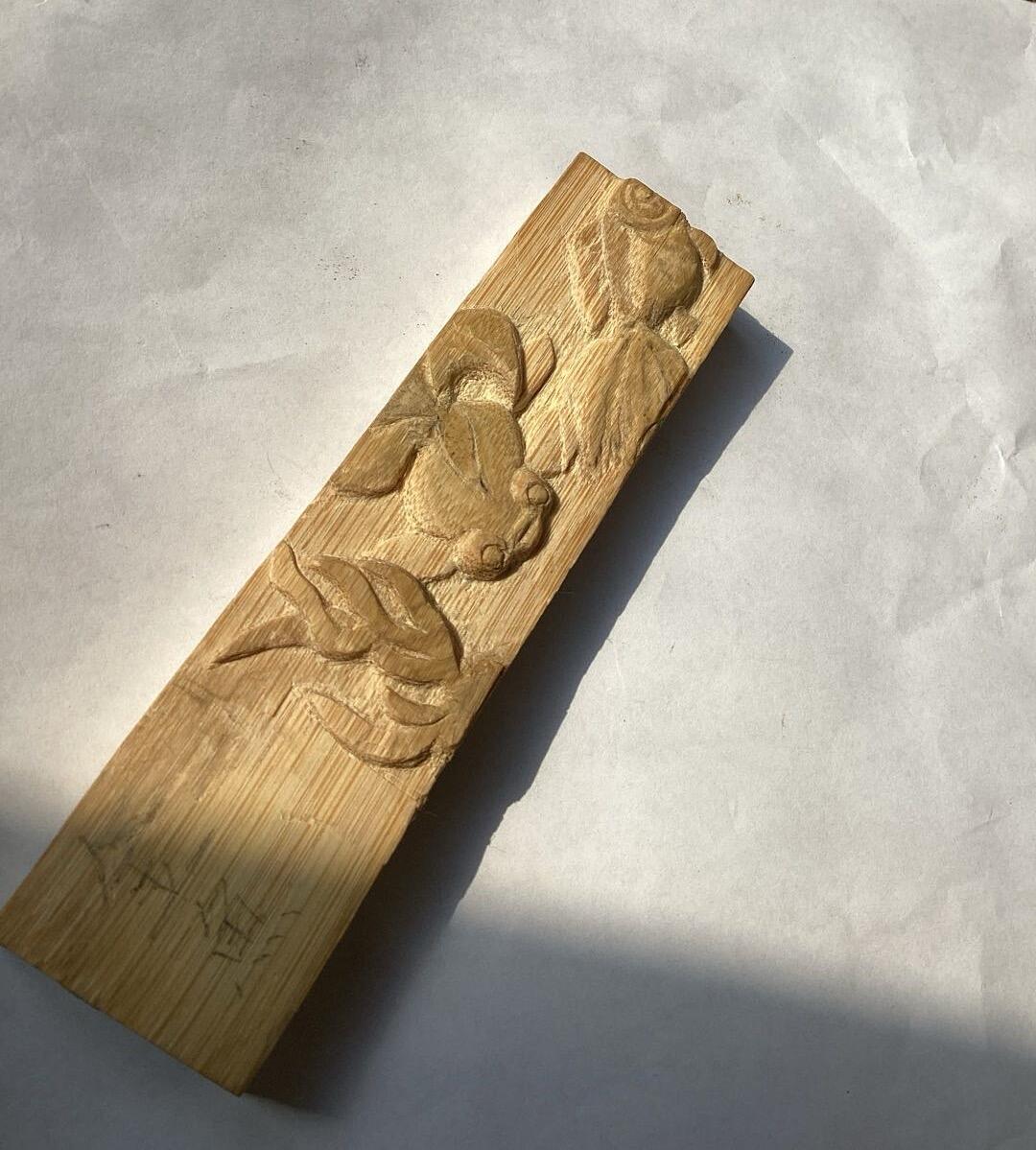 竹子浮雕《金鱼》