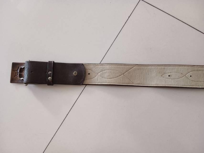 五十年代铜扣牛皮腰带