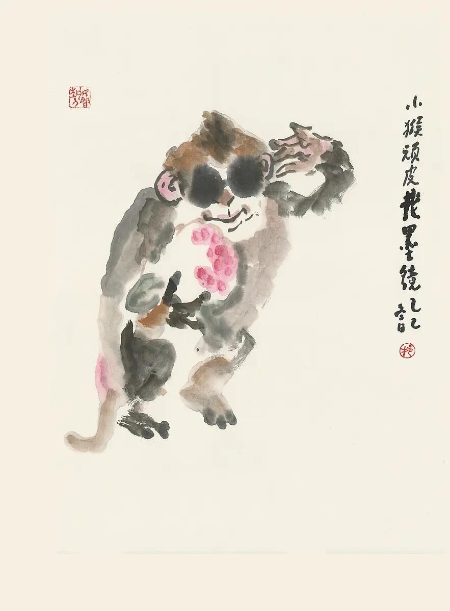 小猴顽皮戴墨镜🕶