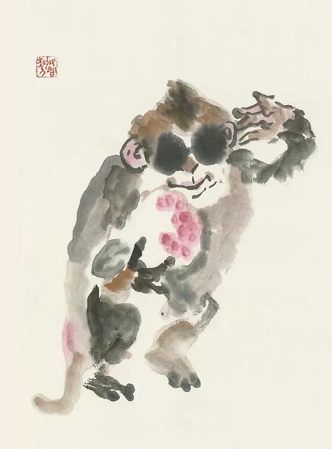 小猴顽皮戴墨镜🕶