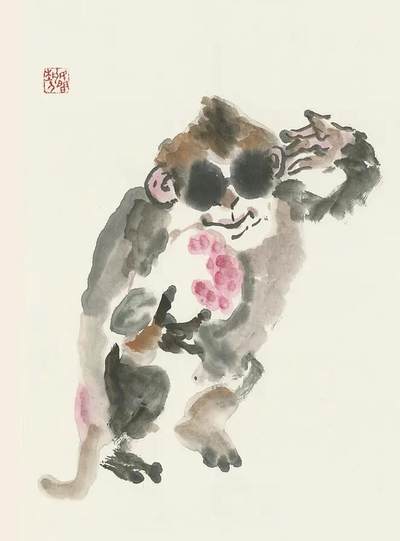 小猴顽皮戴墨镜🕶