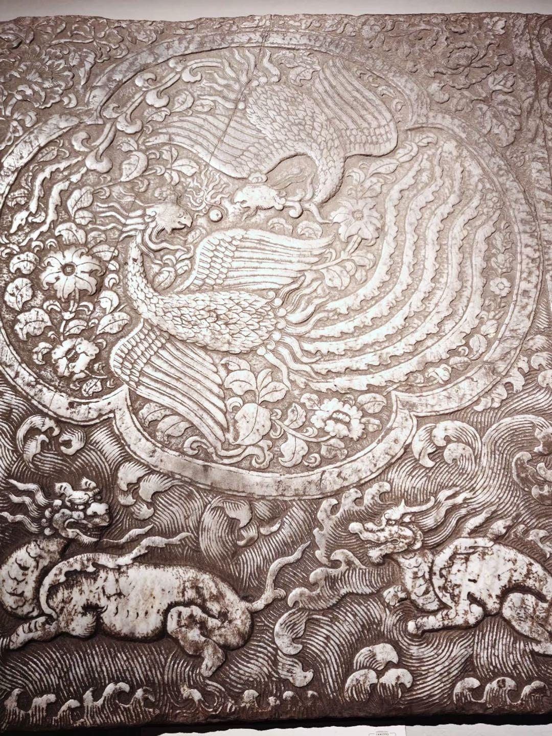 元代石雕双凤麒麟纹石雕