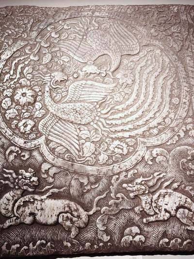 元代石雕双凤麒麟纹石雕