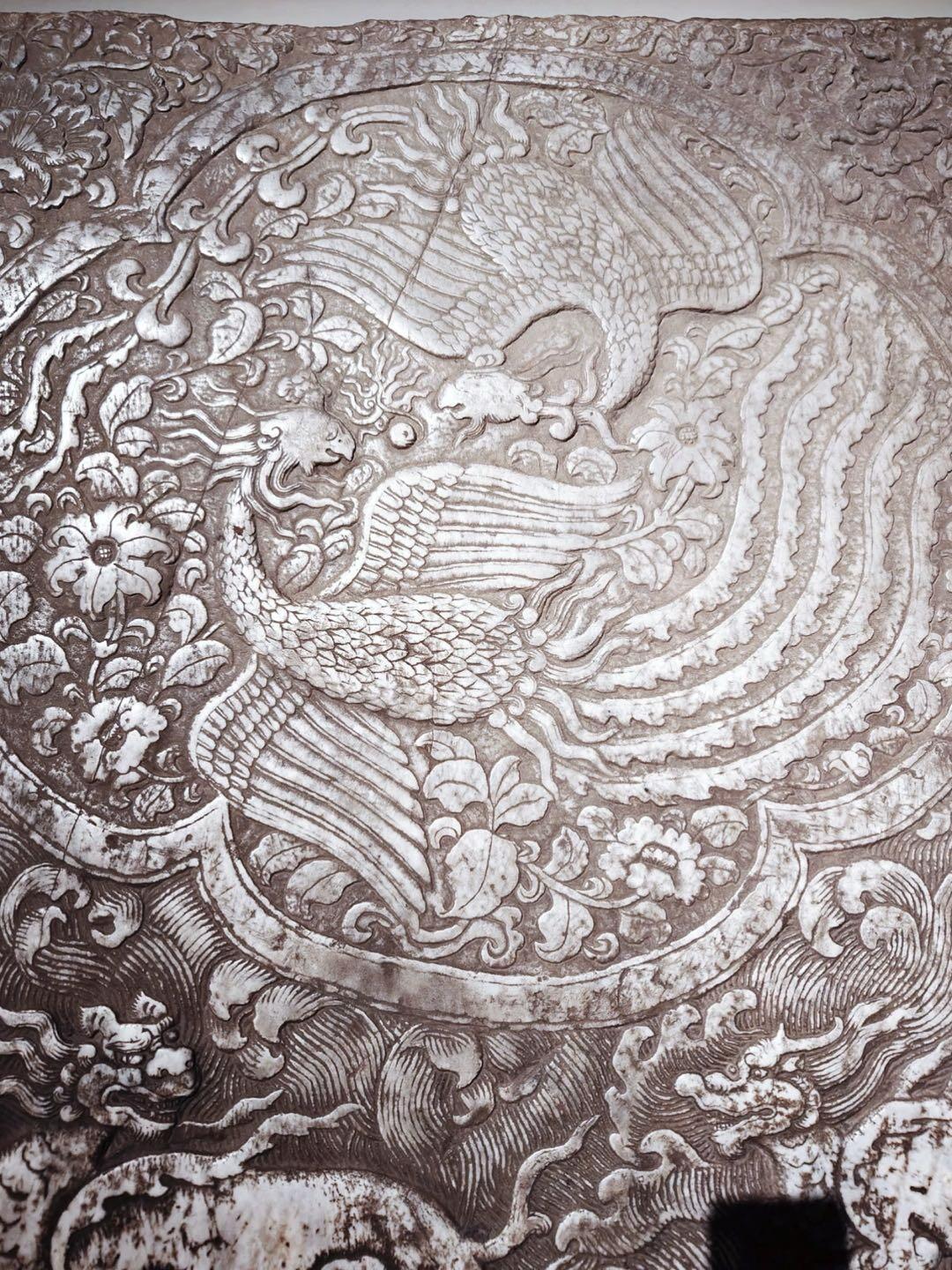 元代石雕双凤麒麟纹石雕