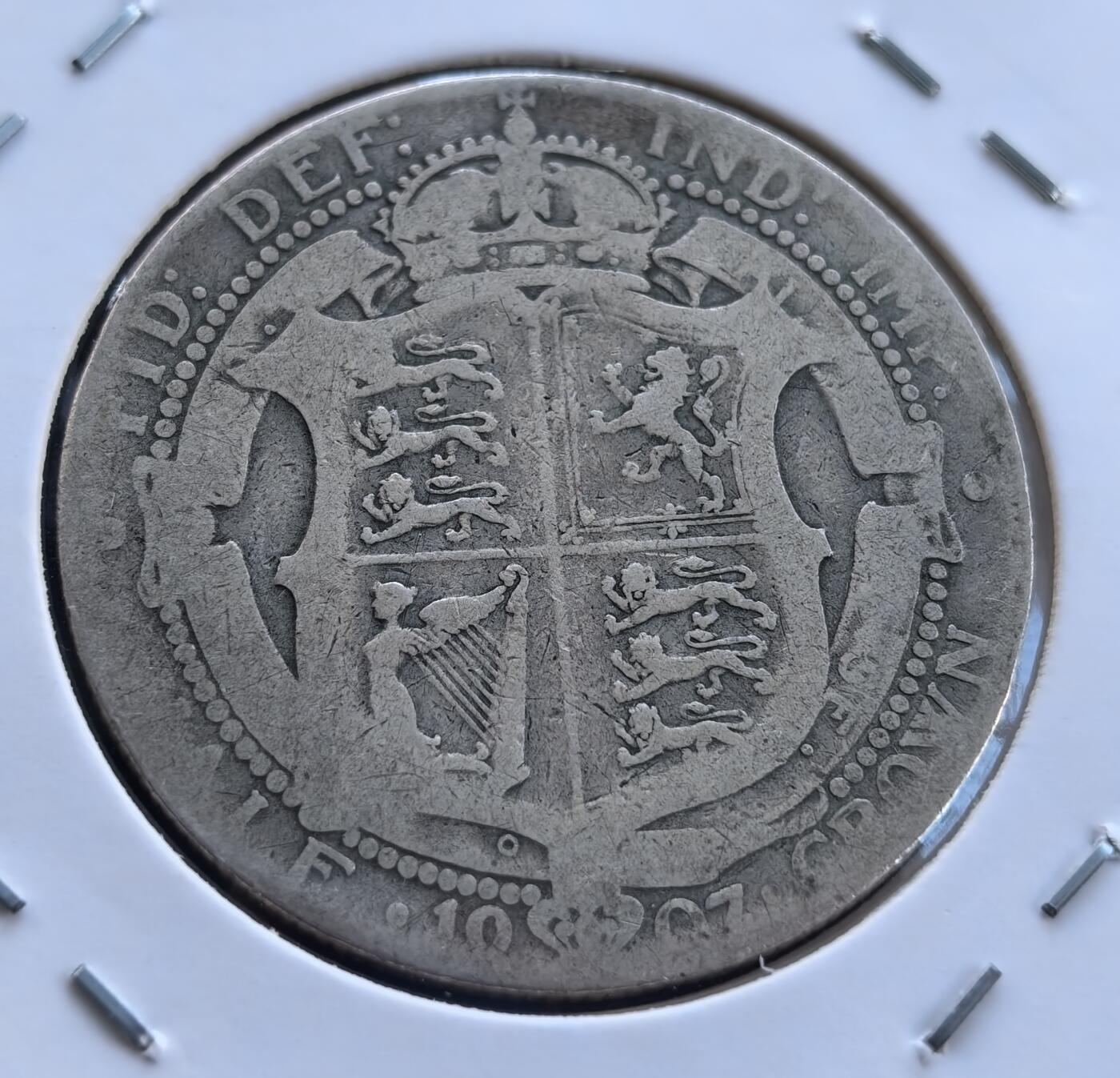 英国1907年爱德华七世半克朗银币