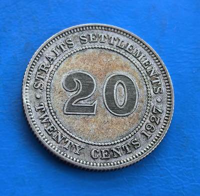  英属海峡殖民地1927 年乔治五世 20 分银币