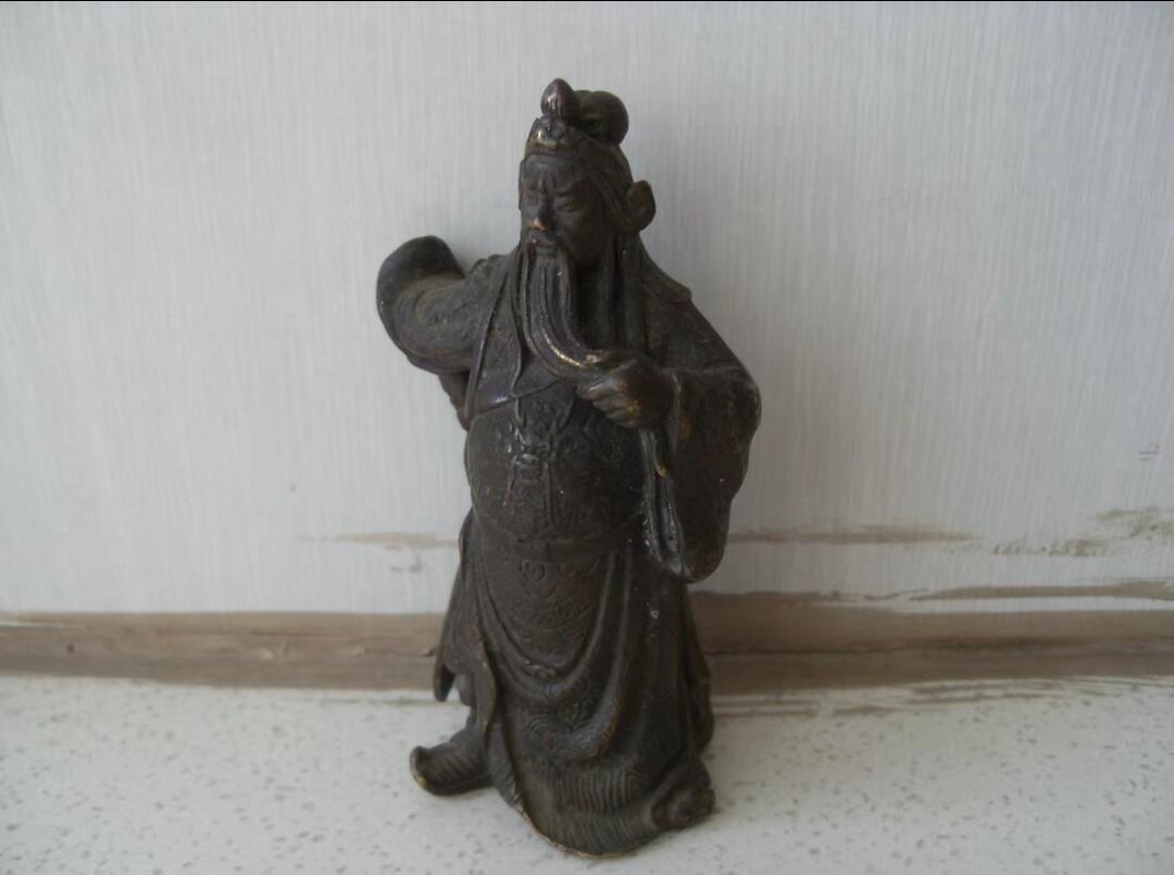 古董纯铜关公像、关老爷像！！