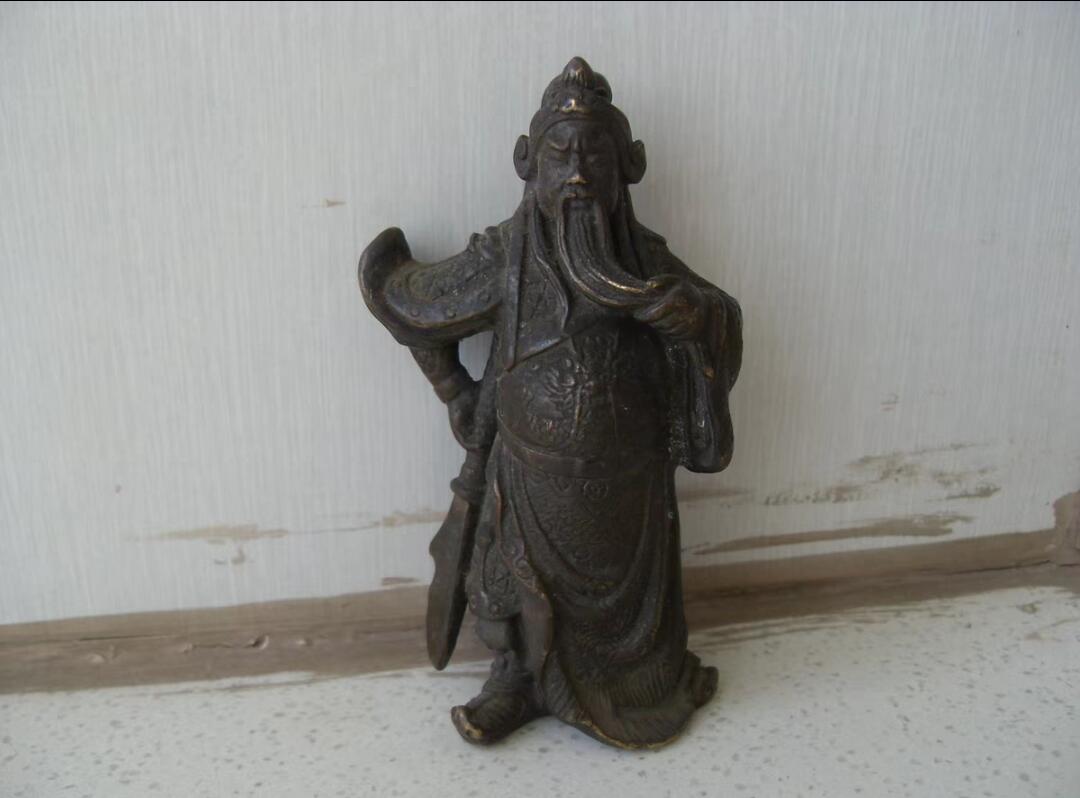 古董纯铜关公像、关老爷像！！