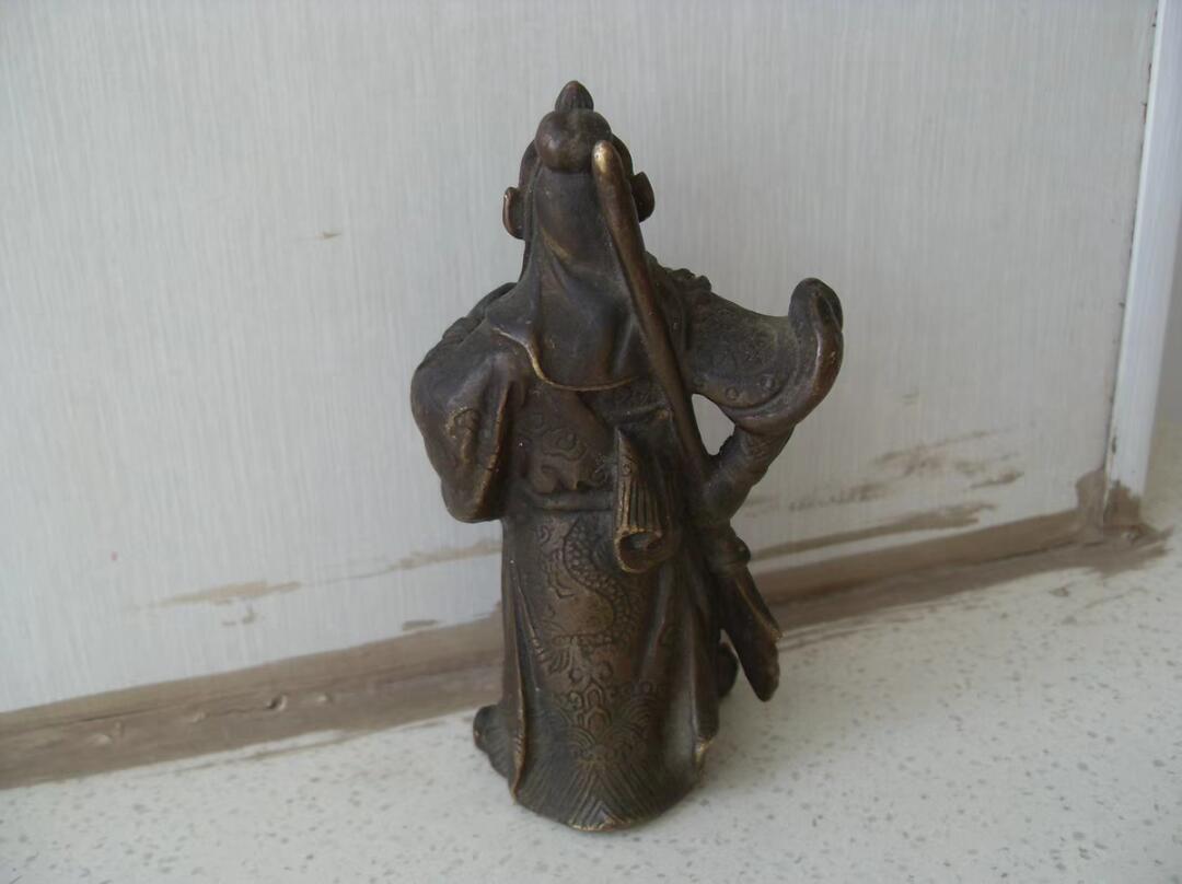 古董纯铜关公像、关老爷像！！