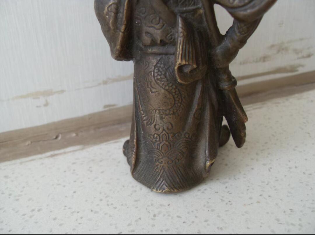 古董纯铜关公像、关老爷像！！