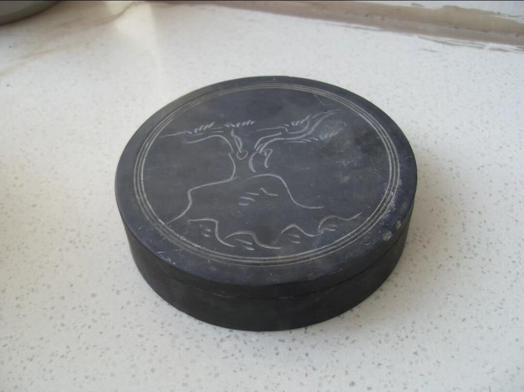 民国带盖老砚台 文房 笔墨！！