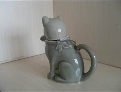 青瓷老猫壶 正宗青瓷釉 瓷壶
