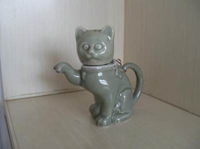 青瓷老猫壶 正宗青瓷釉 瓷壶
