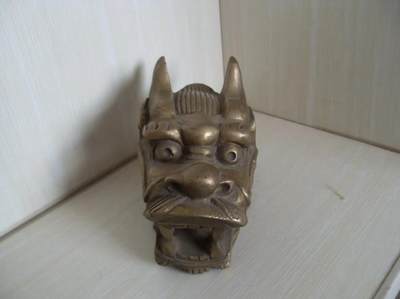 老黄铜龙头镇纸 龙头 收藏铜器！！