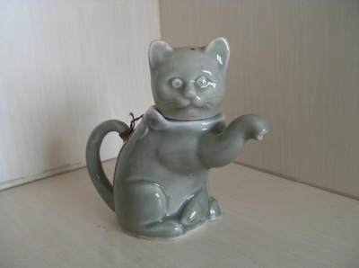 青瓷老猫壶 正宗青瓷釉 瓷壶
