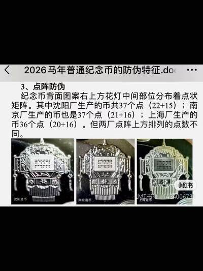 2026年马年普通纪念币的防伪标记之一