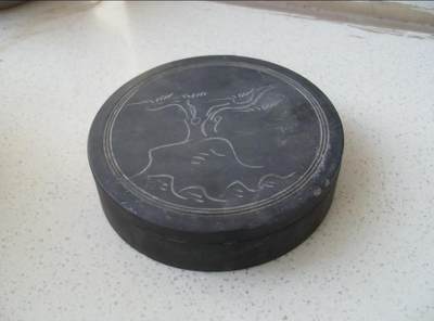 民国带盖老砚台 文房 笔墨！！