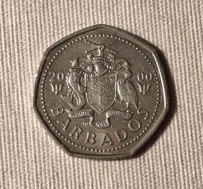 2000年巴巴多斯一元硬币中的飞鱼文化