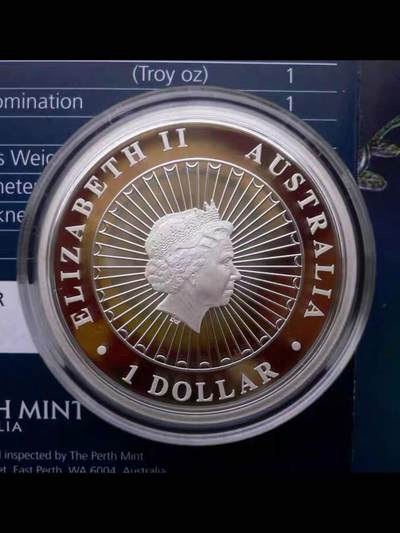 2013年澳大利亚鑲嵌欧珀1盎司精制银币
