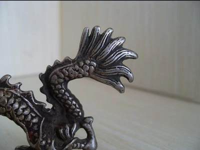 古董镀银镇纸笔架！！