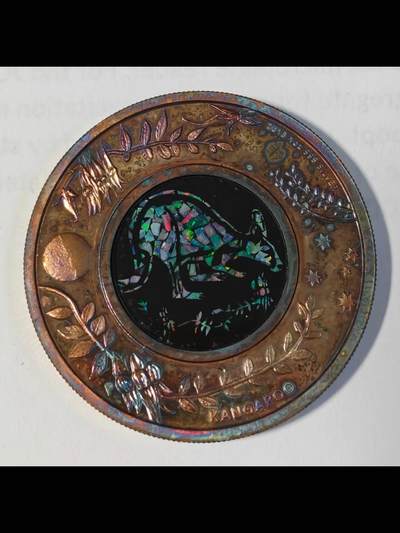 2013年澳大利亚鑲嵌欧珀1盎司精制银币