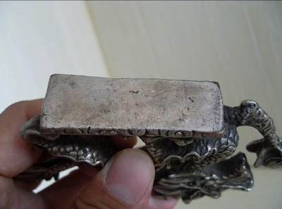 古董镀银镇纸笔架！！