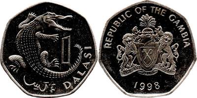 1998年冈比亚1达拉西硬币