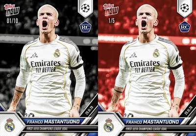 小小马首签：马斯坦托诺欧冠首球纪念Topps Now大Hit 有爆金1/1新秀签