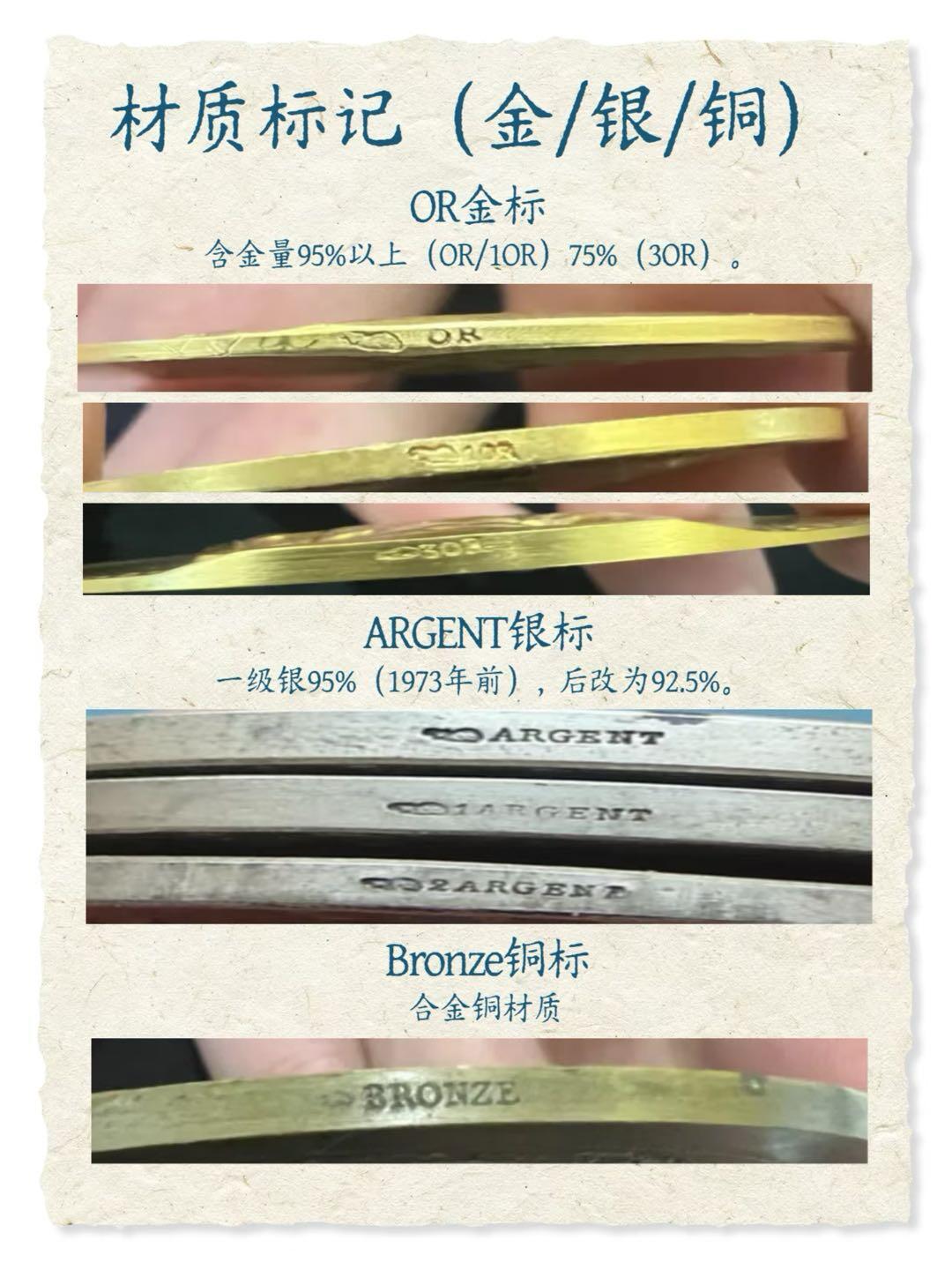 巴黎造币厂厂长标记及材质标记