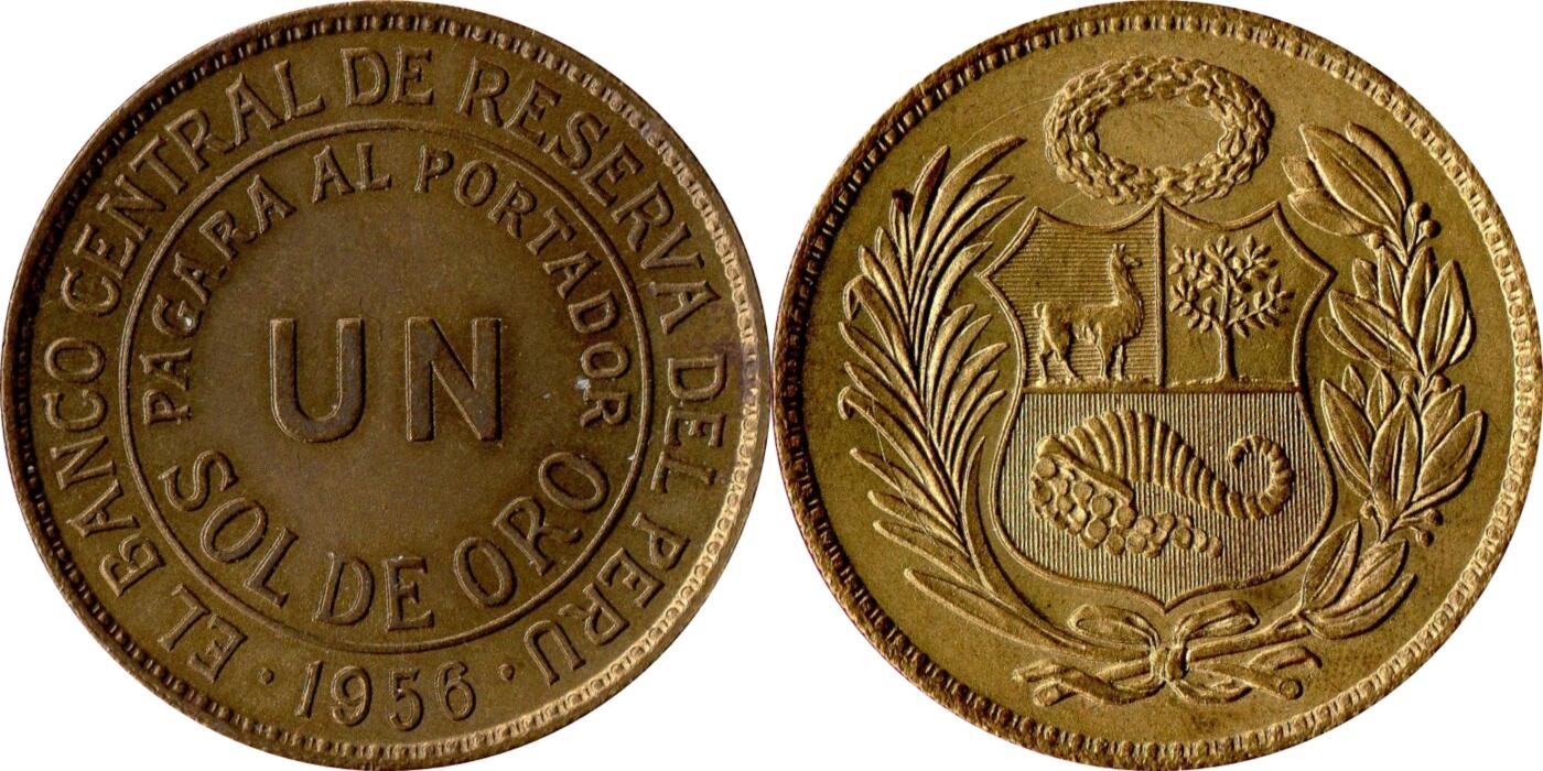 1956年秘鲁1索尔硬币