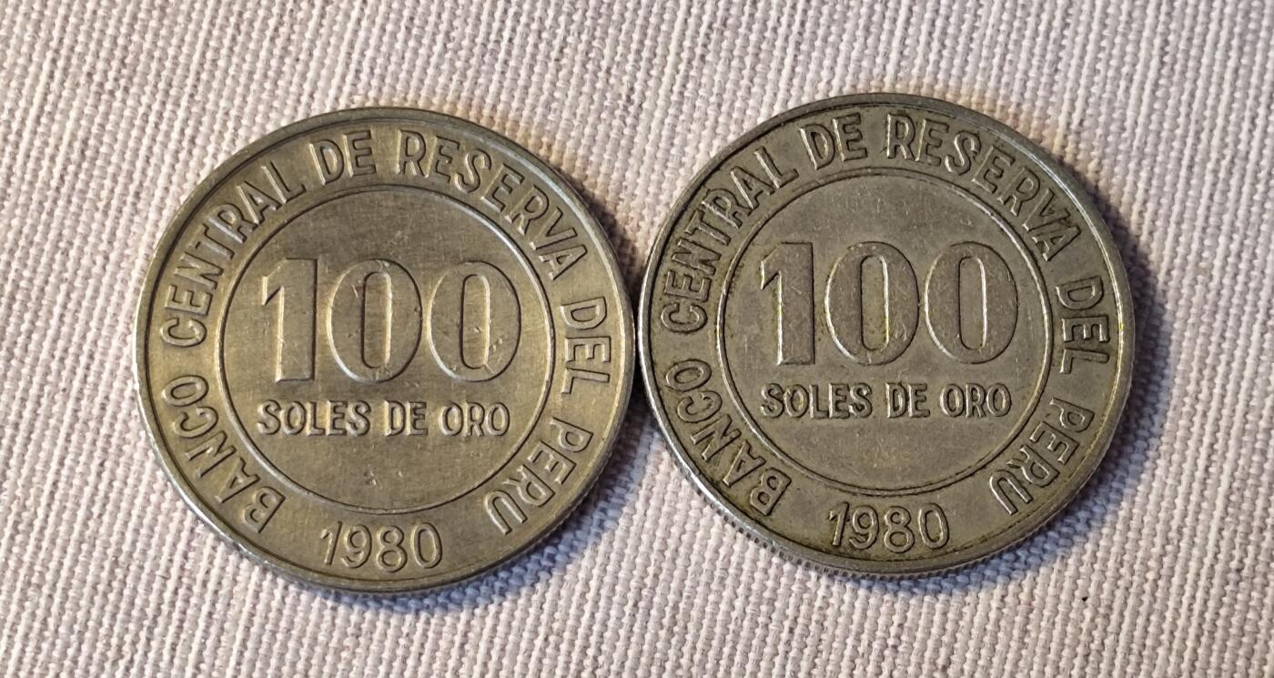 1980年秘鲁100索尔硬币：一枚钱币背后的南美经济阵痛