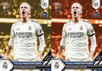 小小马首签：马斯坦托诺欧冠首球纪念Topps Now大Hit 有爆金1/1新秀签