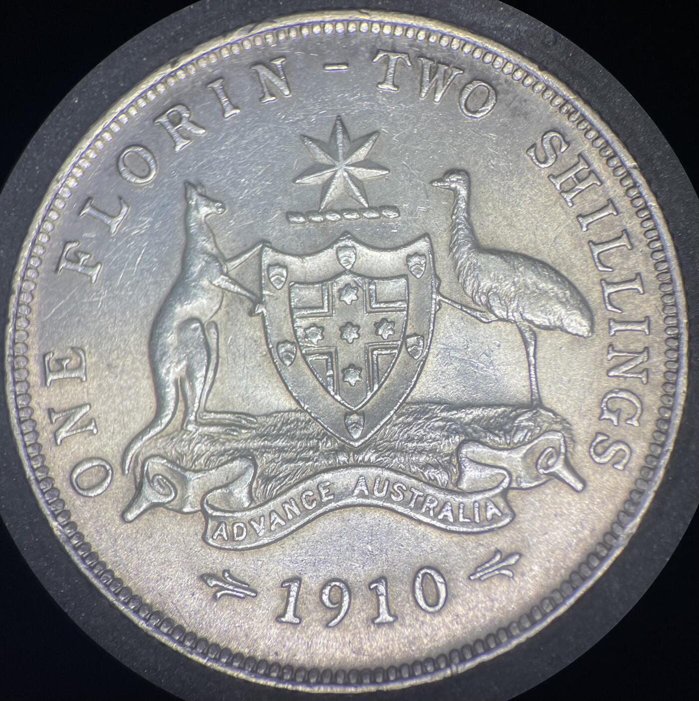 1910年爱七澳大利亚1弗洛林银币