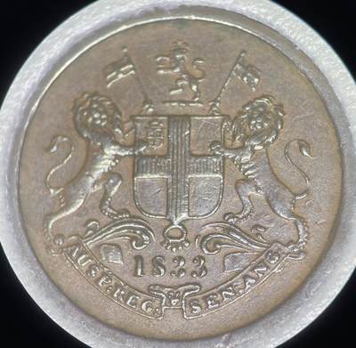 英属印度1833孟买1派铜币，最小面值