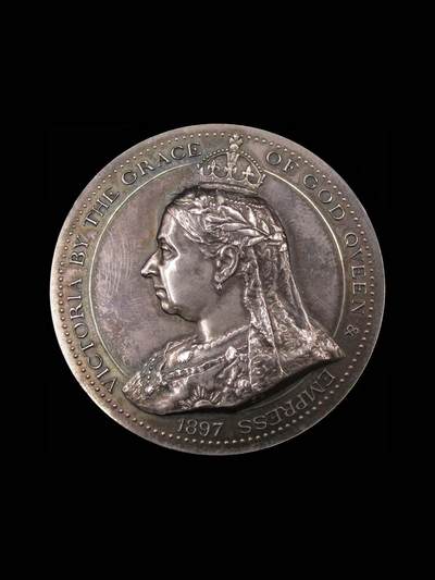 1897年维多利亚高冠披纱女王像/科学艺术银章