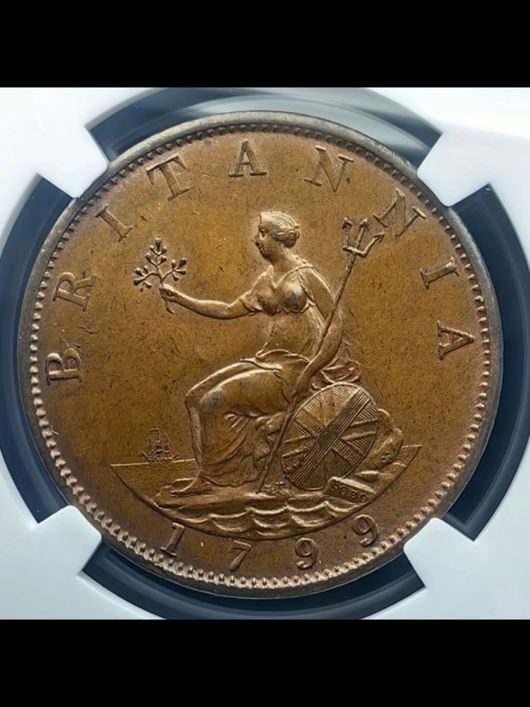 英国1799年1/2便士铜币