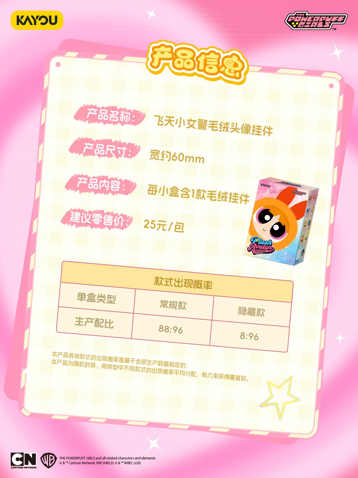 萌趣来袭，可爱暴击！卡游飞天小女警毛绒头像挂件全新上市，软萌质感戳中少女心！