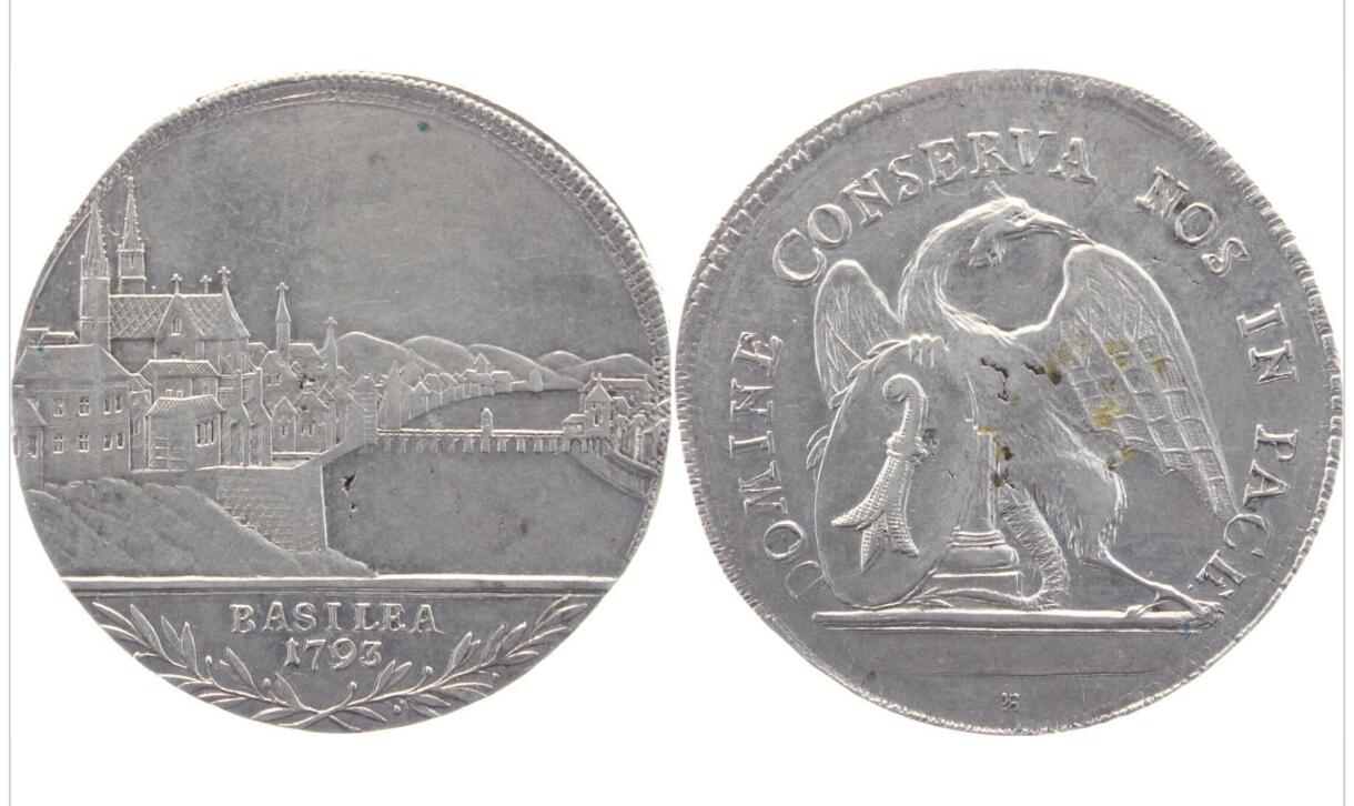 1793年瑞士巴塞尔城市景观泰勒银币
