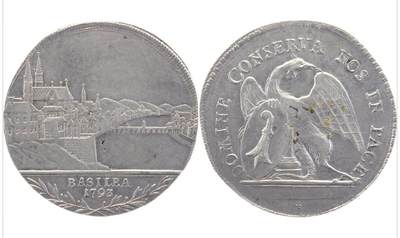 1793年瑞士巴塞尔城市景观泰勒银币