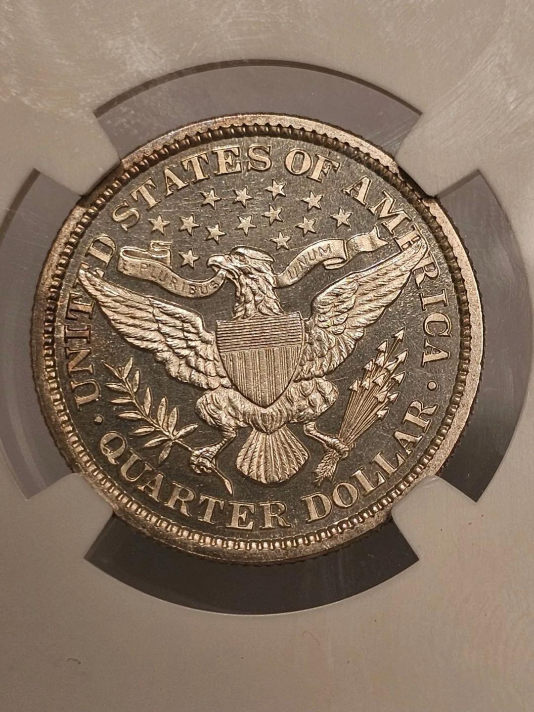 1897年美国巴伯尔25分精制银币