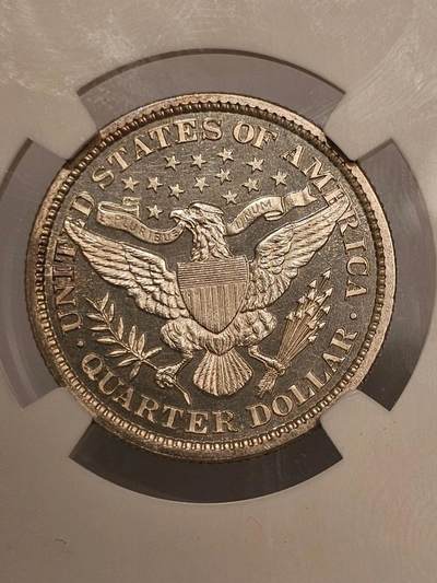 1897年美国巴伯尔25分精制银币