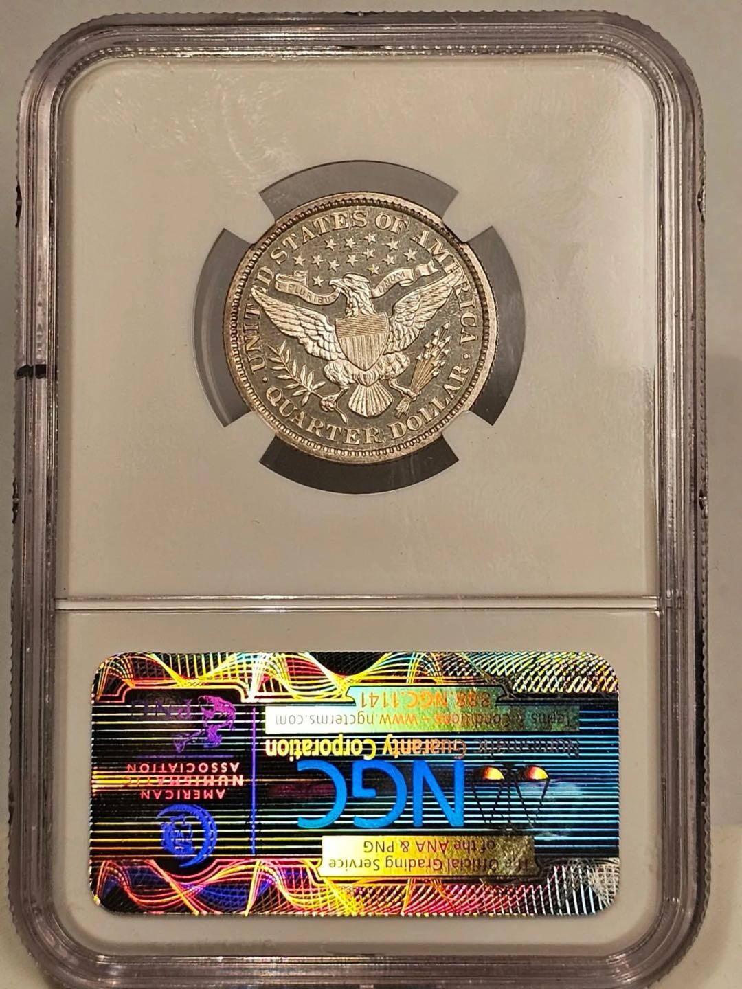 1897年美国巴伯尔25分精制银币