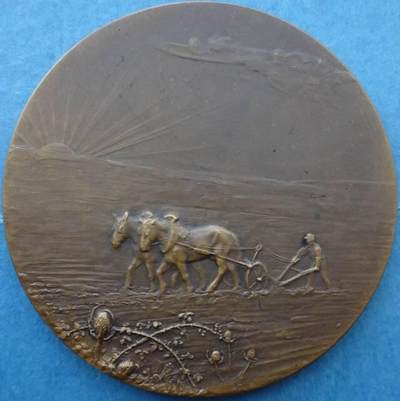 法国1904年法兰西章牌之友协会SAMF限量铜章“收获”MS63。