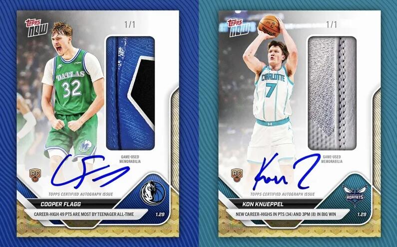 抢弗拉格、克努佩尔双人物料新秀签！两位顶级好秀Topps Now的幸运Hit这次光顾谁