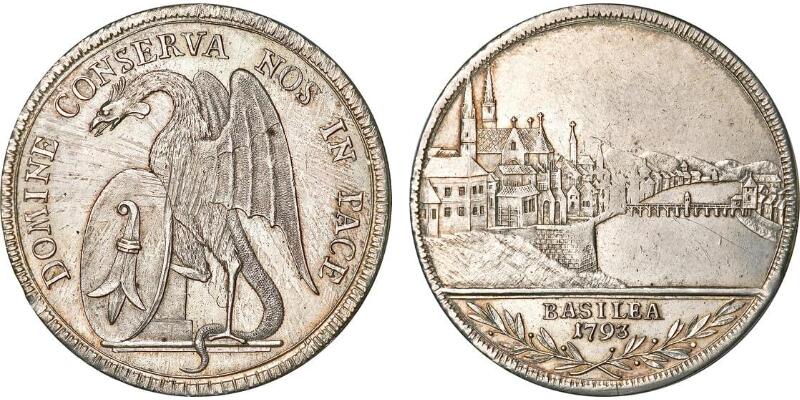 1793年瑞士巴塞尔城市景观泰勒银币