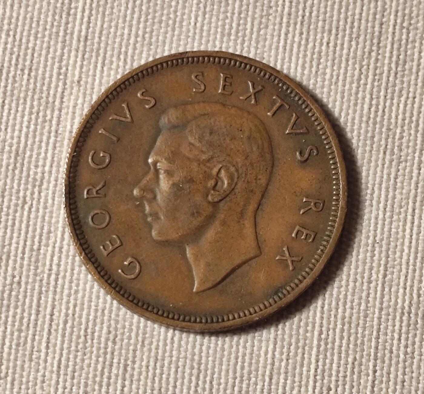 1952年南非一便士铜币：英属余晖与种族隔离阴影下的货币转折