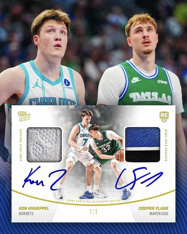 抢弗拉格、克努佩尔双人物料新秀签！两位顶级好秀Topps Now的幸运Hit这次光顾谁